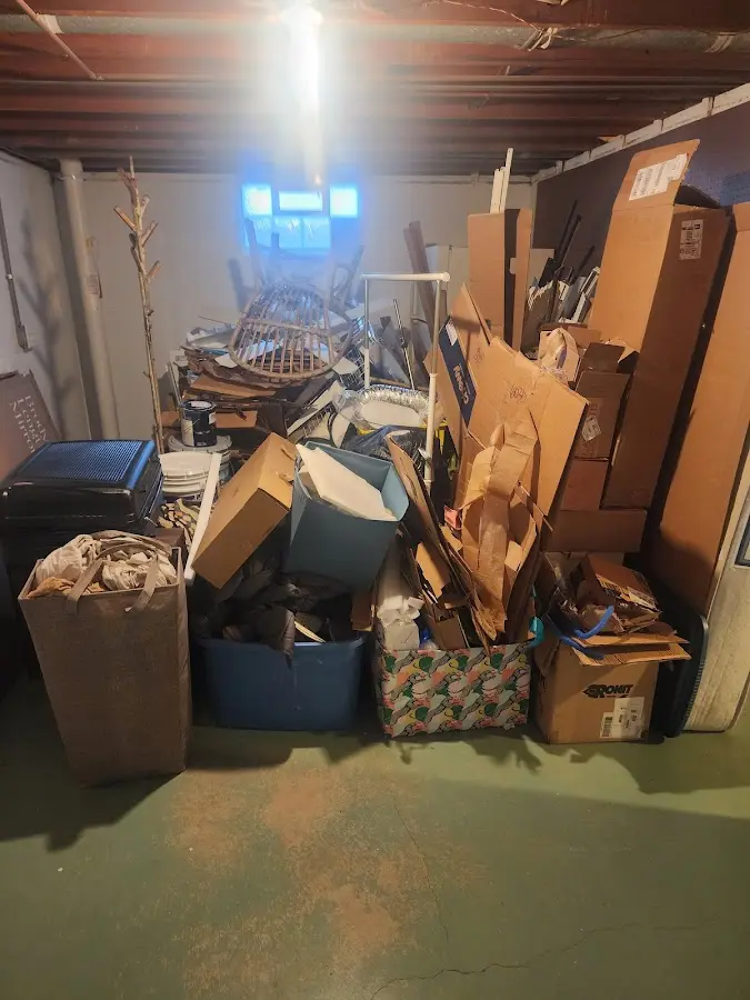 Roll-off dumpster container at job site for 6 Yard Dumpster Rental in Jessup